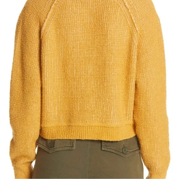 Free People Mustard Cropped Sweater - Picture 2 of 7